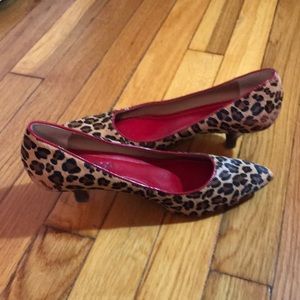 Leopard print kitten heels